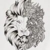 Ethnic Mandala Lion Art