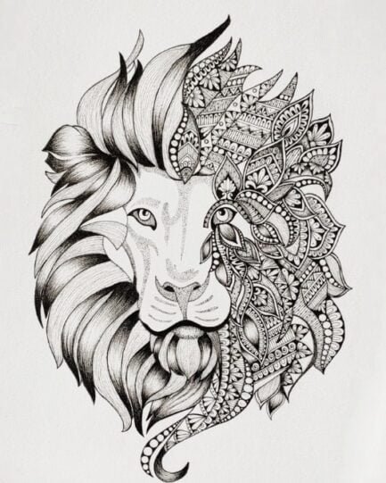 Ethnic Mandala Lion Artwork