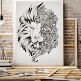 Ethnic Mandala Lion Art