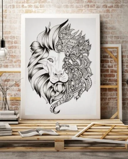 Ethnic Mandala Lion Artwork