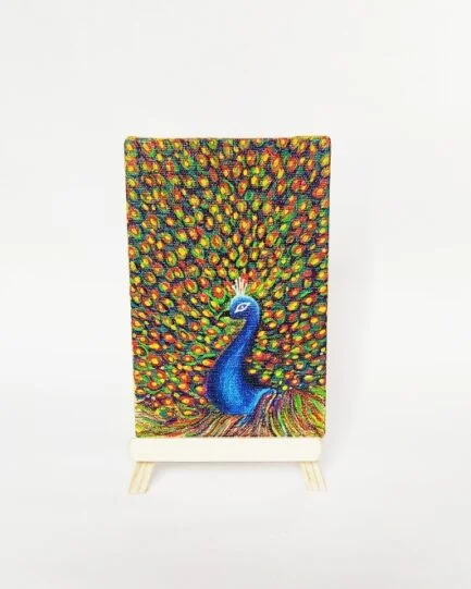 Vibrant Peacock Mini Canvas