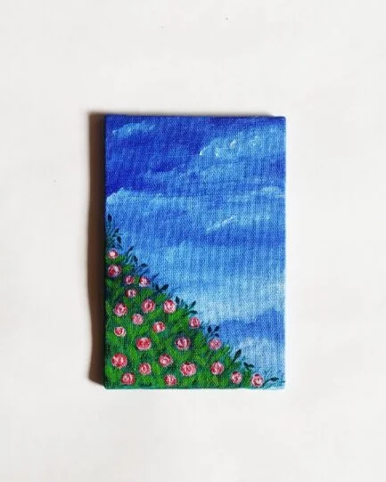 Mini frame - Rose field - canvas painting