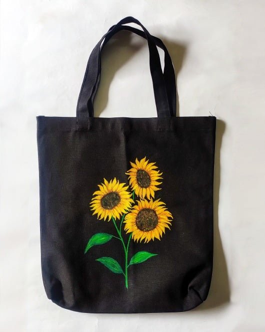 Handpainted Sunflower Tote Bag - Artangle90