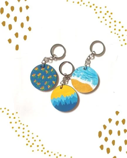 Blue Magic Handpainted Keychains (Set of 3)