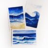 Hand Painted Sea Wave Postcards (Set of 3)