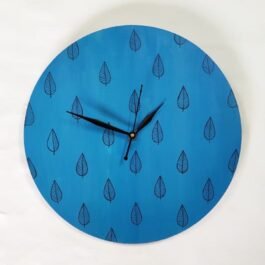 Blue Leaf Wall Clock