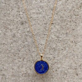 Moon Enameled Round Pendant Charm