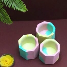 Concrete Mini Pots – Multi Color -Set of 3