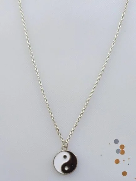 Yin & Yang Double Sided Silver Charm Necklace