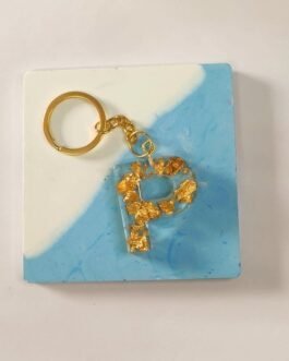 Personalised Resin Keychain – Gold Leaf