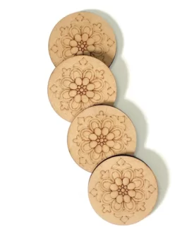 DIY Kit – Round Floral Coasters – Set of 4