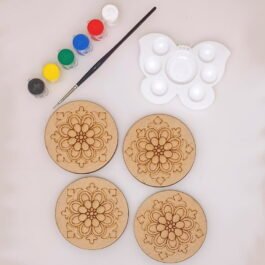 DIY Kit – Round Floral Coasters – Set of 4