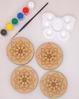 DIY Kit – Round Floral Coasters – Set of 4