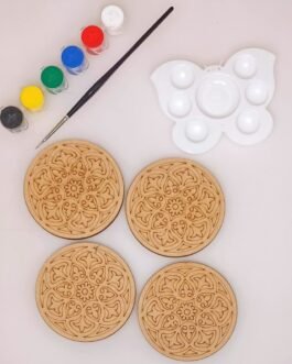 DIY Round Freehand Coasters – Set of 4 (with free gift)