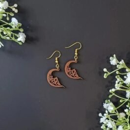 Wooden Earrings – Crescent Love