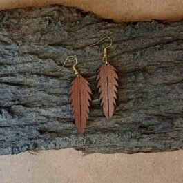 Leafy Affair – Wooden Earrings – Laminate