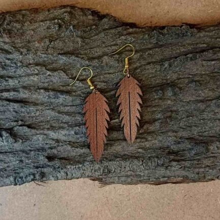 Leafy Affair – Wooden Earrings