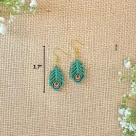 Mini Peacock Feathers – Wooden Earrings