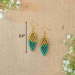 Wooden Earrings – Oval Leaf