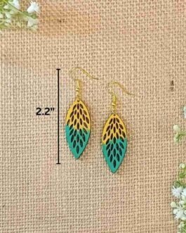 Wooden Earrings – Oval Leaf