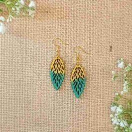 Wooden Earrings – Oval Leaf