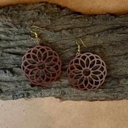 Wooden Earrings – Mandala Flower