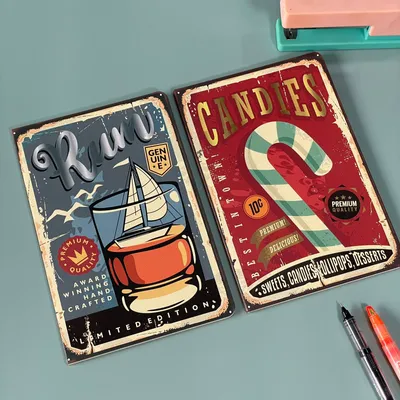 Note books - Vintage Style - Candies + Rum