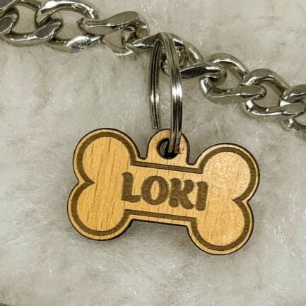 Wooden Personalised Dog Tag