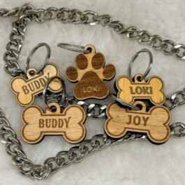 Wooden Personalised Dog Tag