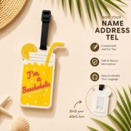 I’m a Beachoholic Silicone Luggage Tag for Suitcases & Travel Bags