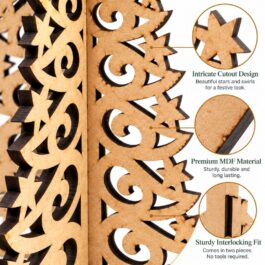 DIY 3D MDF Christmas Tree – 4 Inch Mini Tabletop Decoration