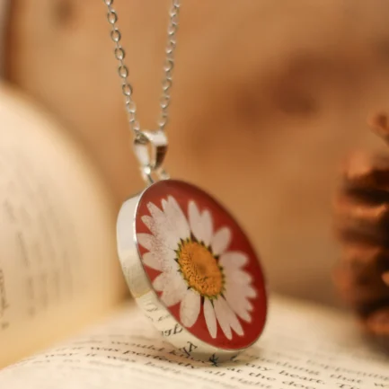 Crimson Daisy Love Necklace