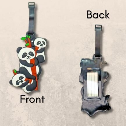 Panda family luggage tag