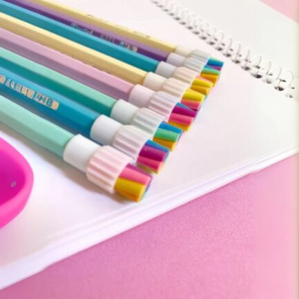 Pastel Pencil Stationery Set – 10 Cute Wooden Pencils - Image 3