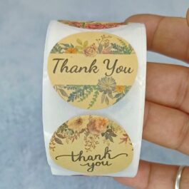 Thank You Stickers – 500 Round Floral