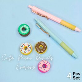 Cute Mini Donut Erasers – Set of 4