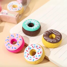 Cute Mini Donut Erasers – Set of 4
