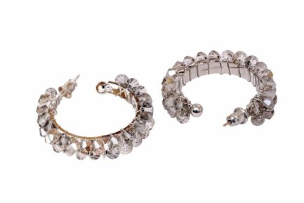 Crystal Cluster Hoop Earrings - Image 2