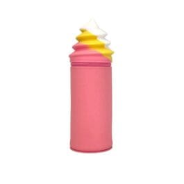Pink Silicone Pencil Pouch – Ice Cream Style