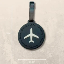 Silicone Airplane Travel Tag – Black