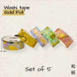 Washi Tapes Gold Foil – Premium Decorative Tape Set of 5