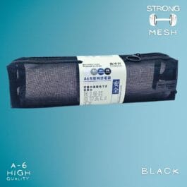 Mesh Pouch – Black | Durable Zipper Utility Case for Stationery & Travel