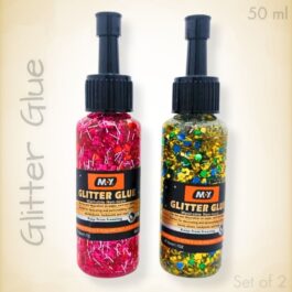 Set of 2 Glitter Glue – Pink & Gold Blue Green (Washable, Non-Toxic)