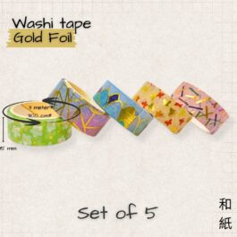 Washi Tape Set of 5 – Multicolour Decorative Tapes for Craft & Journaling