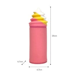 Pink Silicone Pencil Pouch – Ice Cream Style