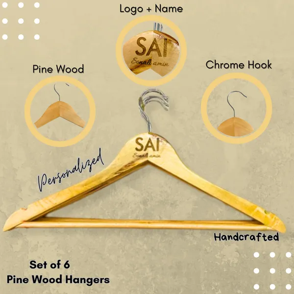 Customised Pine Wood Hangers - Image 3