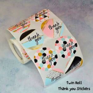 Twin roll thank you stickers