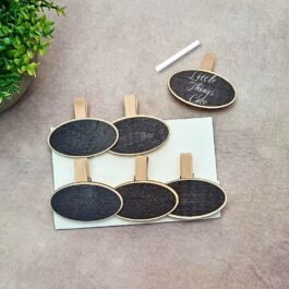Mini Oval Chalkboard Clips – Pack of 6 | Blackboard Tags