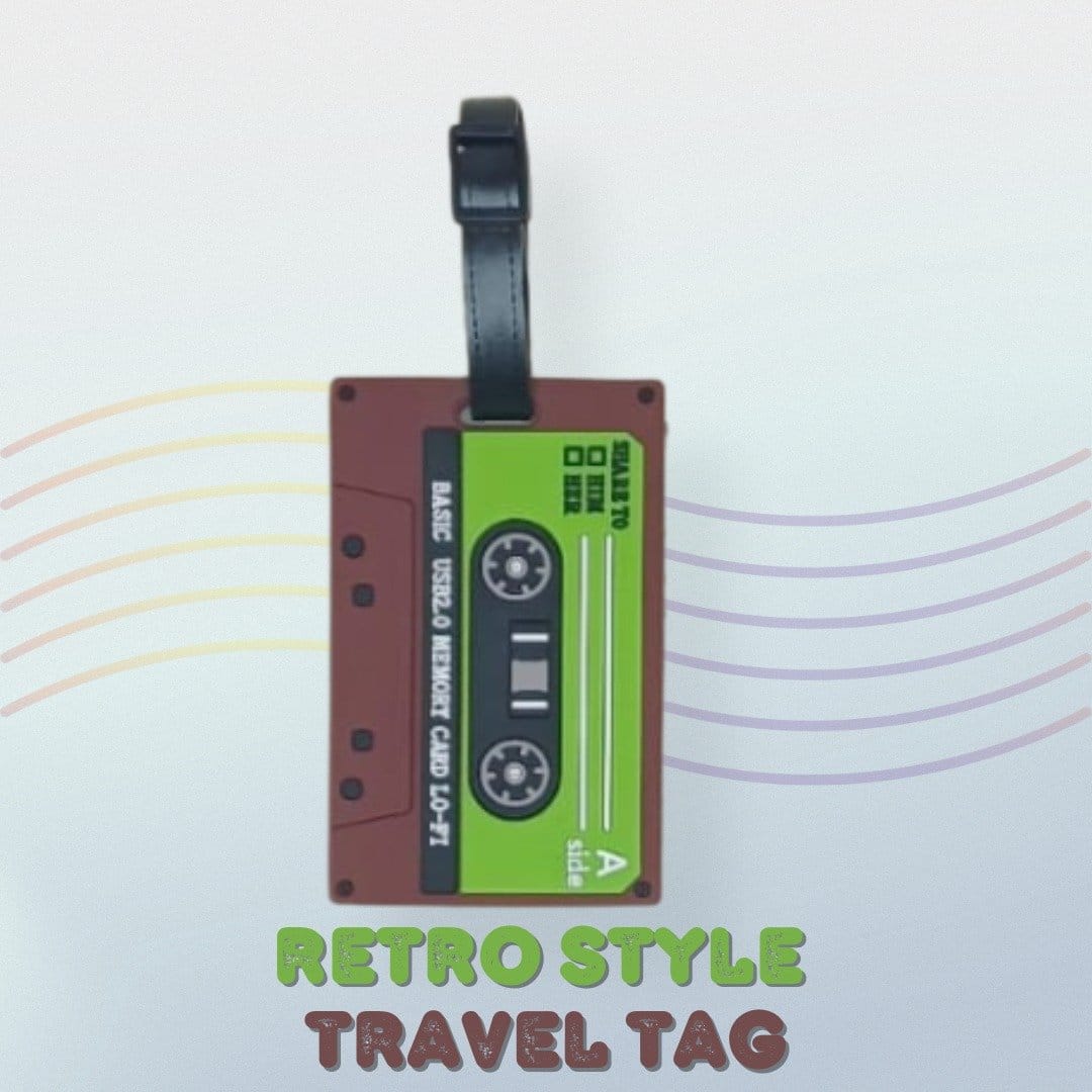 Retro Audio Cassette Travel Tag - Nostalgic Luggage Identifier