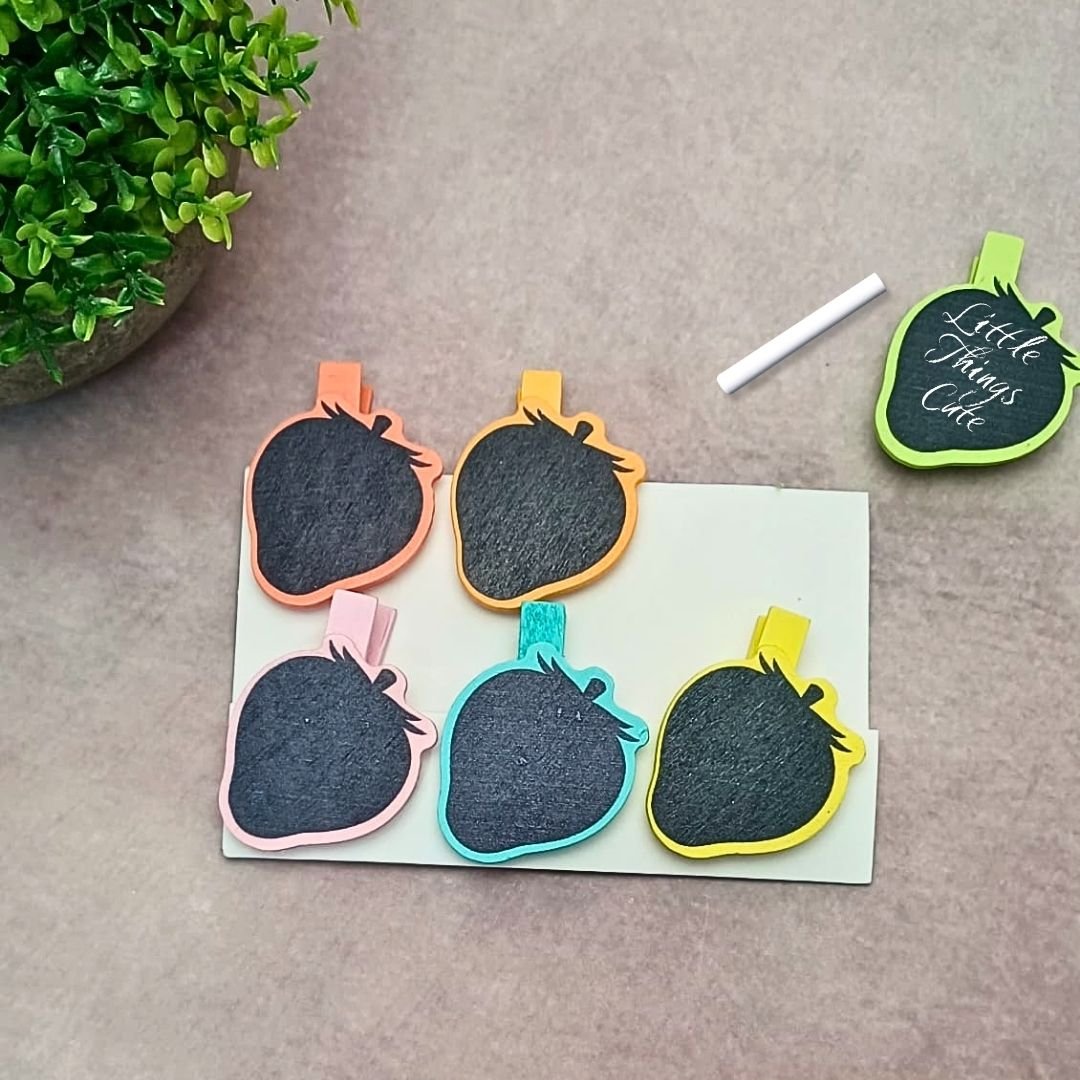 strawberry chalkboard clips